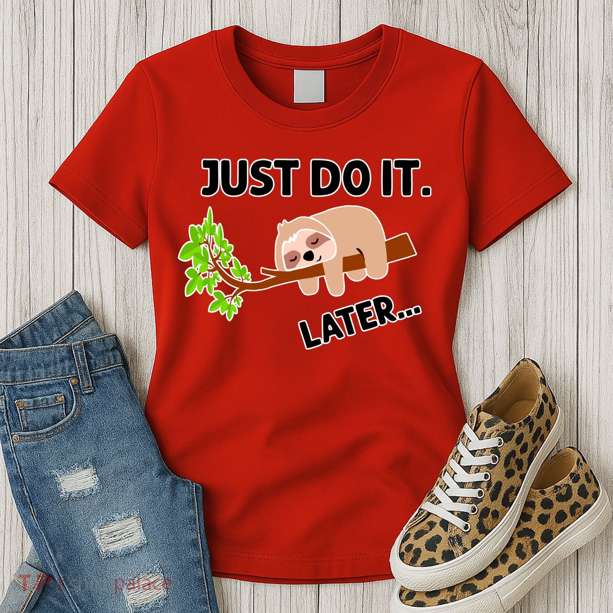 Just Do It Later Funny Lazy Sloth Women's T-Shirt