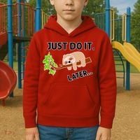 Just Do It Later Funny Lazy Sloth Kids Hoodie thumb 2