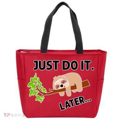 Just Do It Later Funny Lazy Sloth Tote Bag