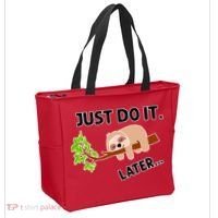 Just Do It Later Funny Lazy Sloth Tote Bag thumb 2