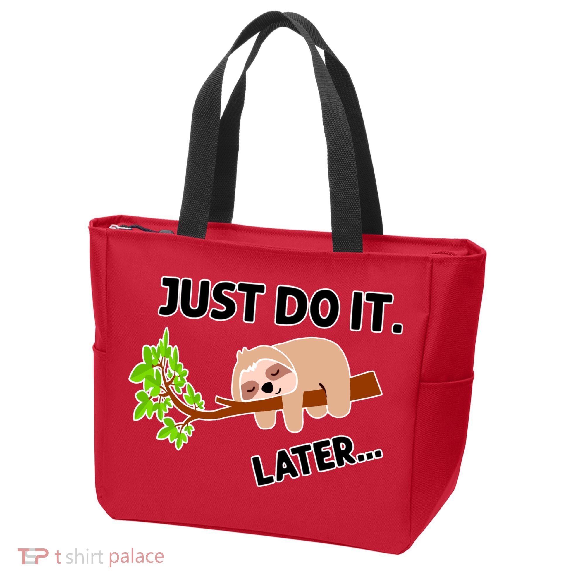 Just Do It Later Funny Lazy Sloth Tote Bag
