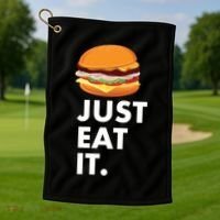 Just Eat It Hamburger Lover  Golf Towel thumb 1