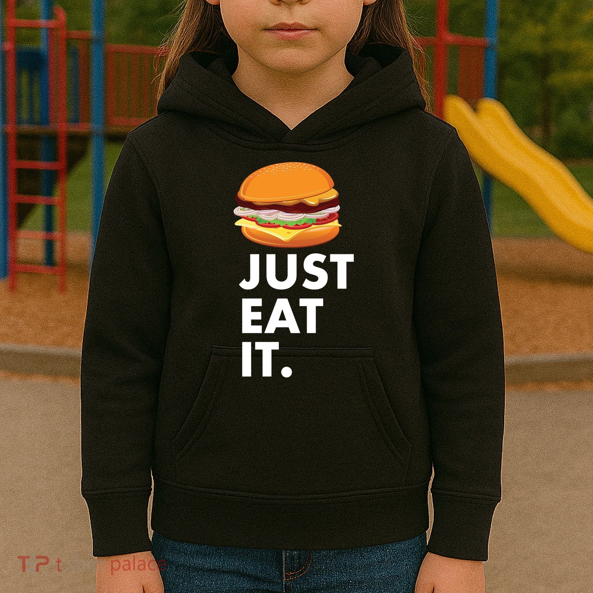 Just Eat It Hamburger Lover  Kids Hoodie