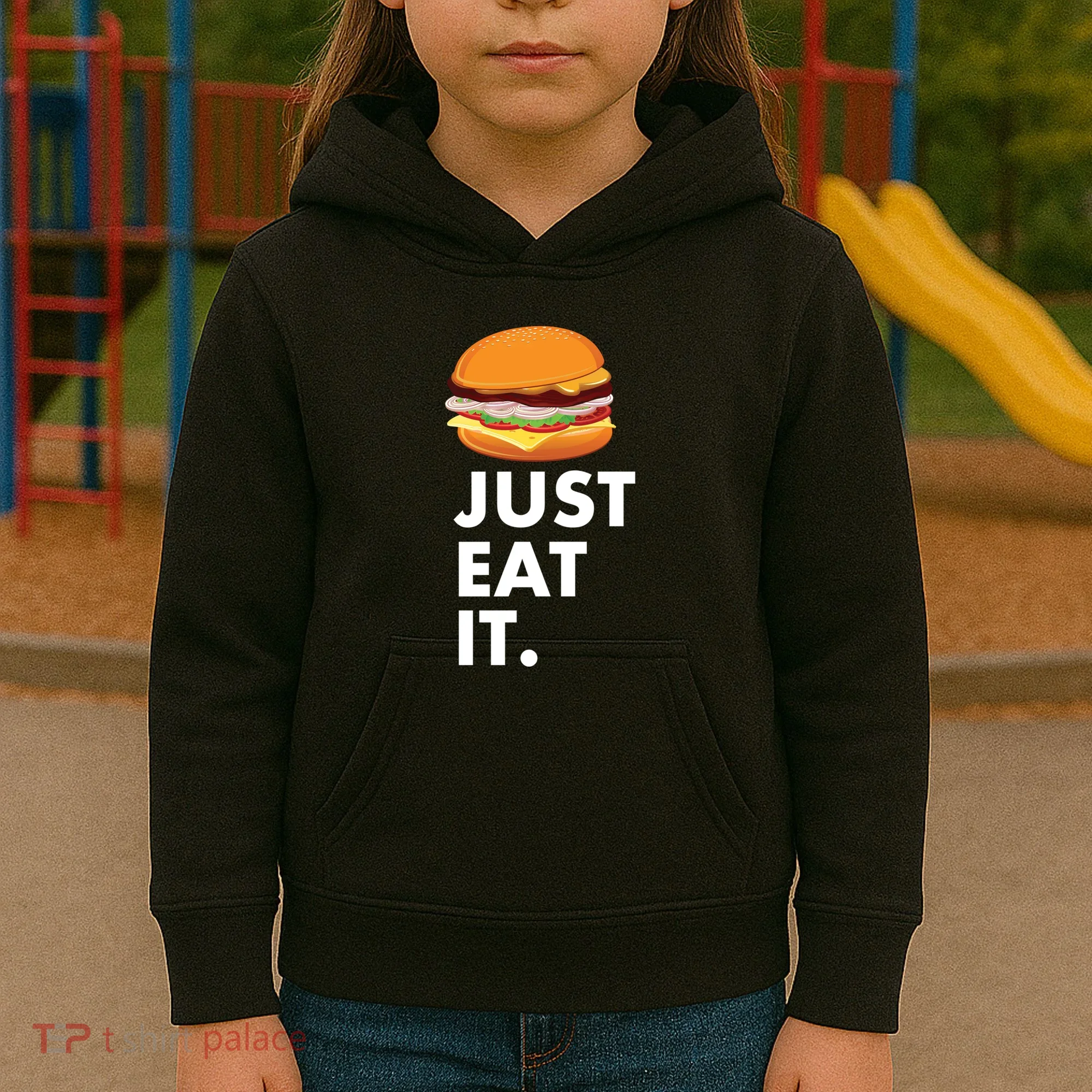 Just Eat It Hamburger Lover  Kids Hoodie