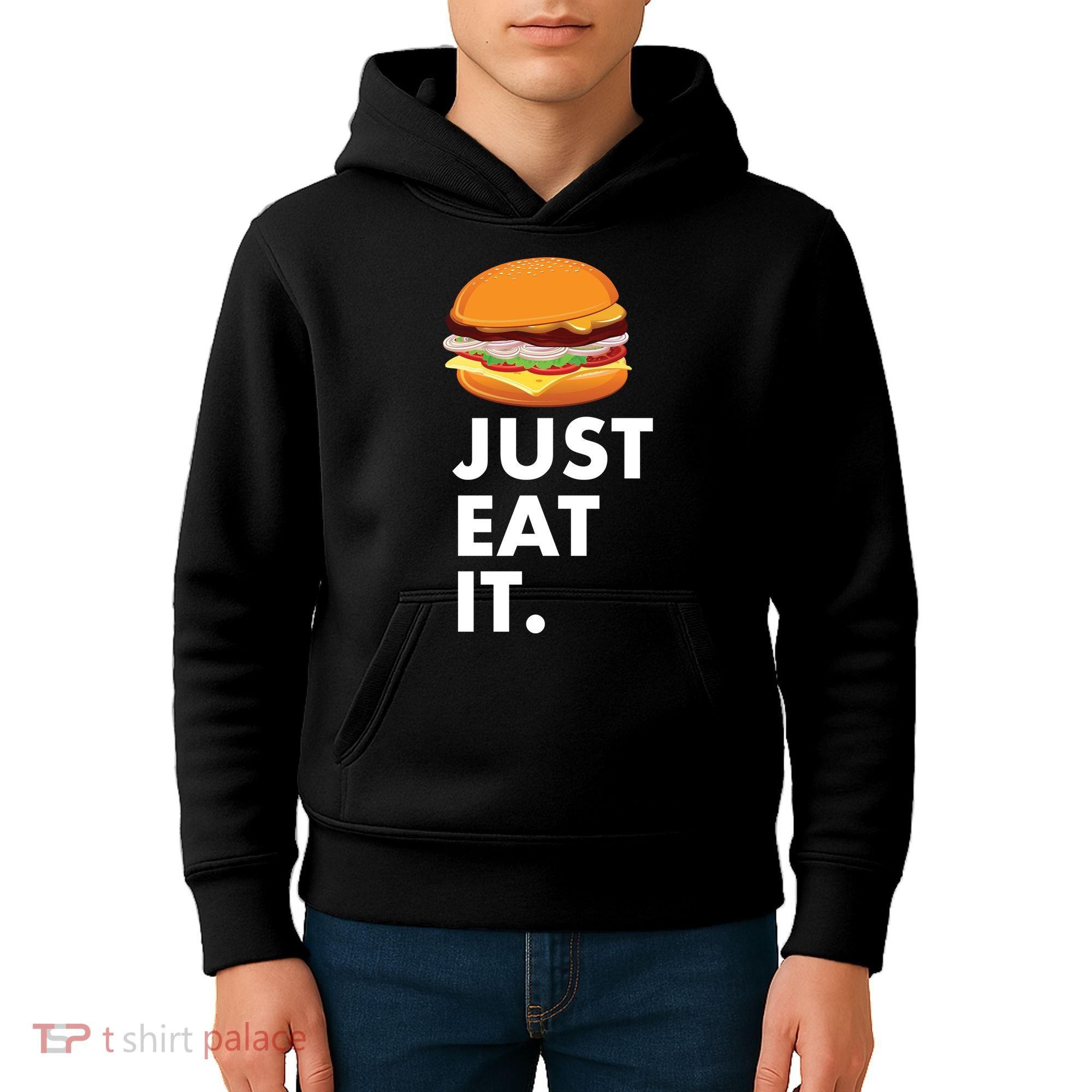 Just Eat It Hamburger Lover  Kids Hoodie