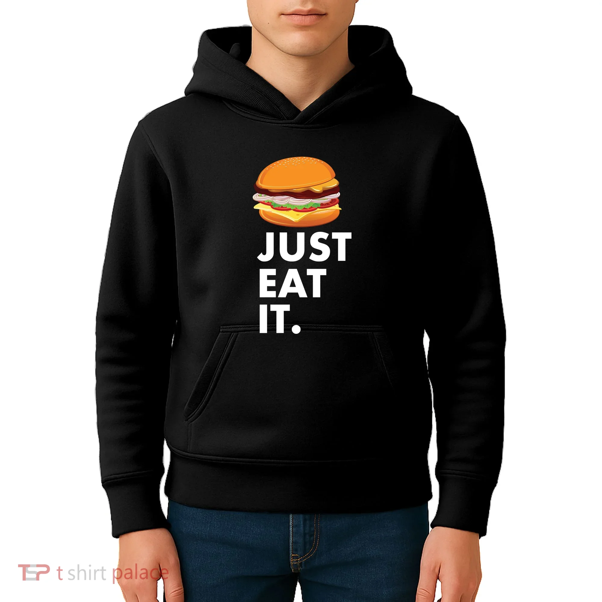 Just Eat It Hamburger Lover  Kids Hoodie