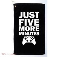 Just Five More Minutes Funny Video Game Golf Towel thumb 0