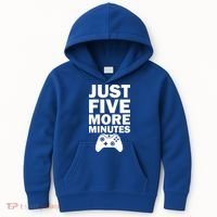 Just Five More Minutes Funny Video Game Kids Hoodie thumb 0
