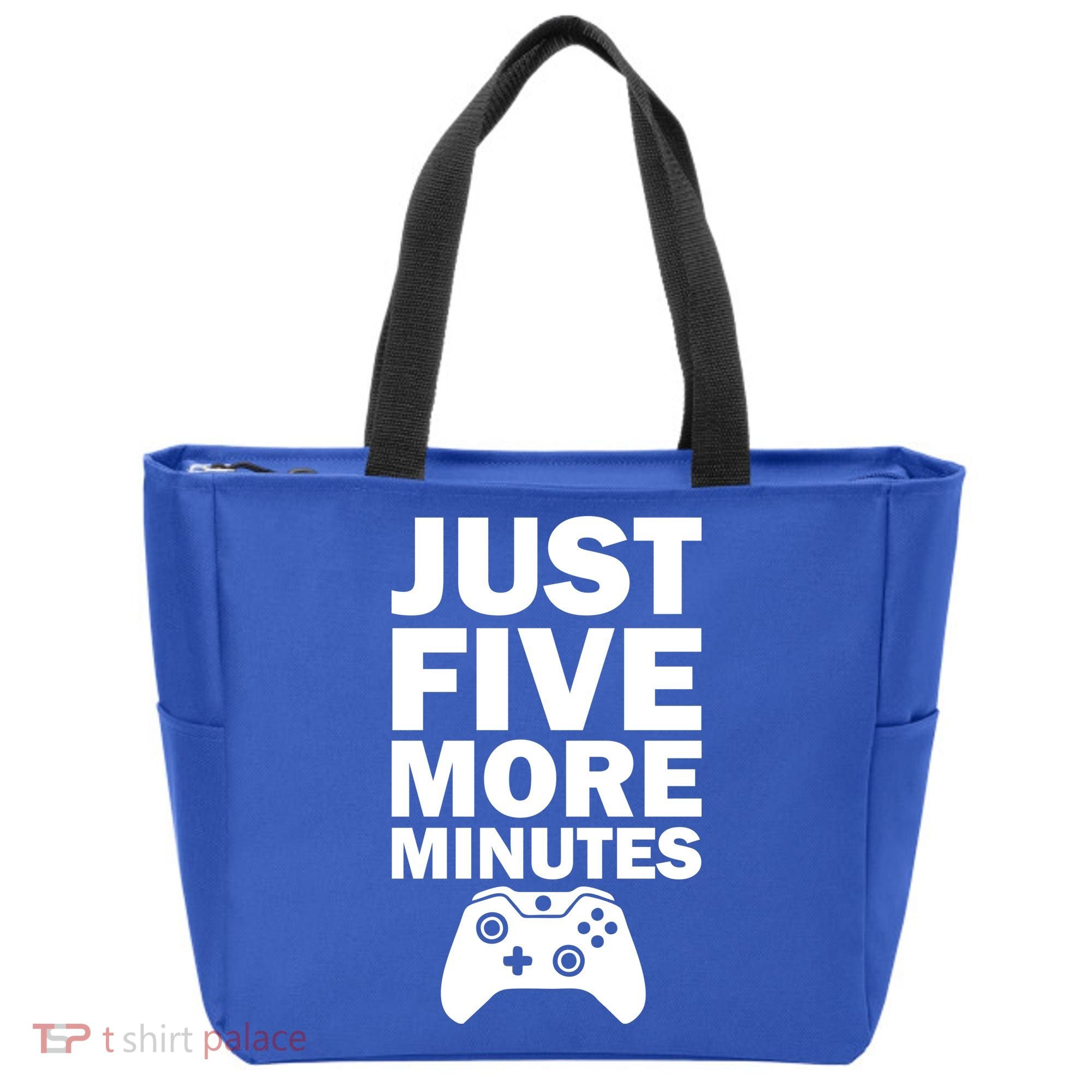 Just Five More Minutes Funny Video Game Tote Bag