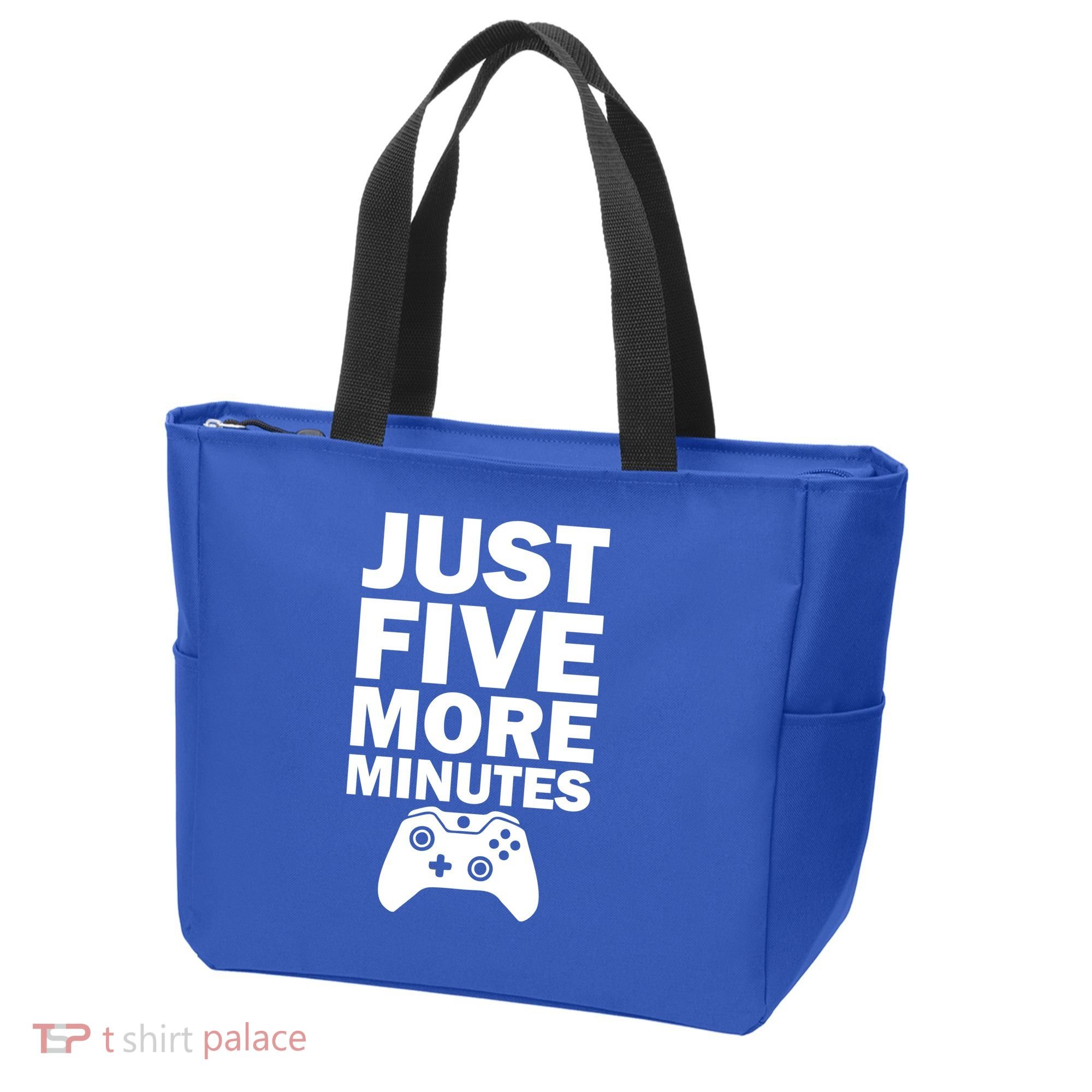 Just Five More Minutes Funny Video Game Tote Bag
