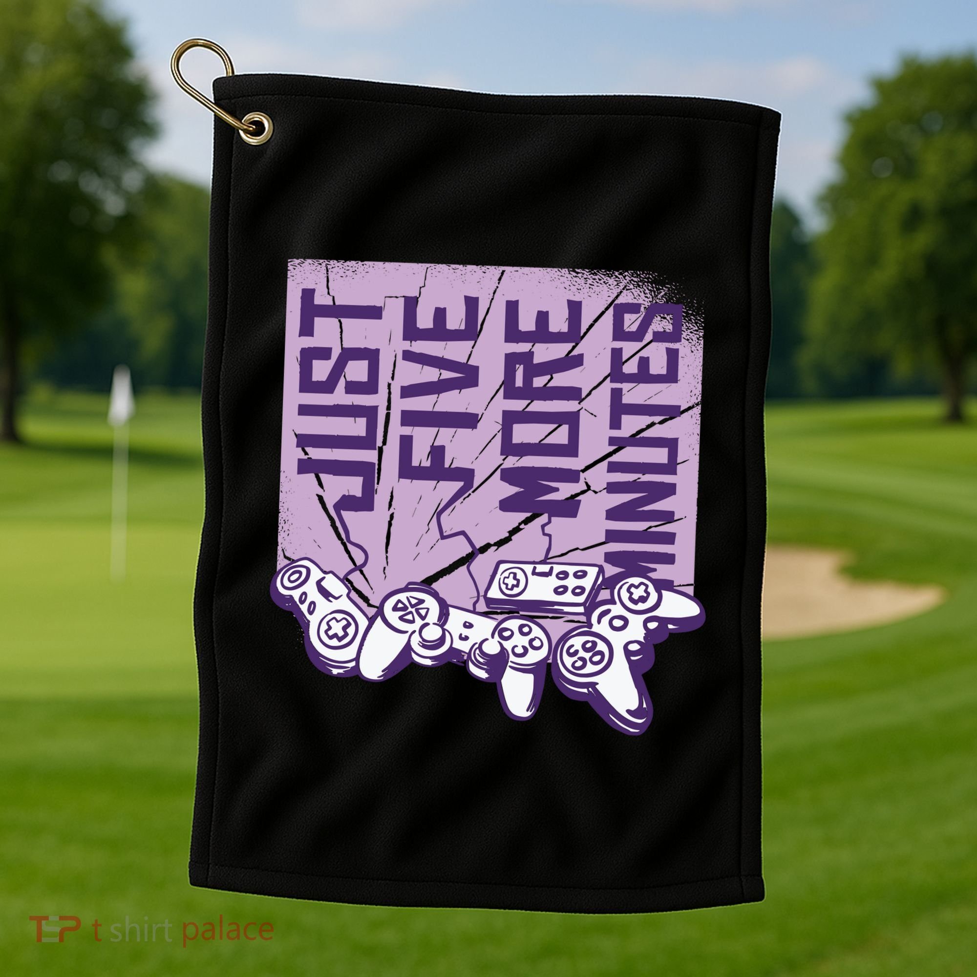 Just Five More Minutes Game Golf Towel