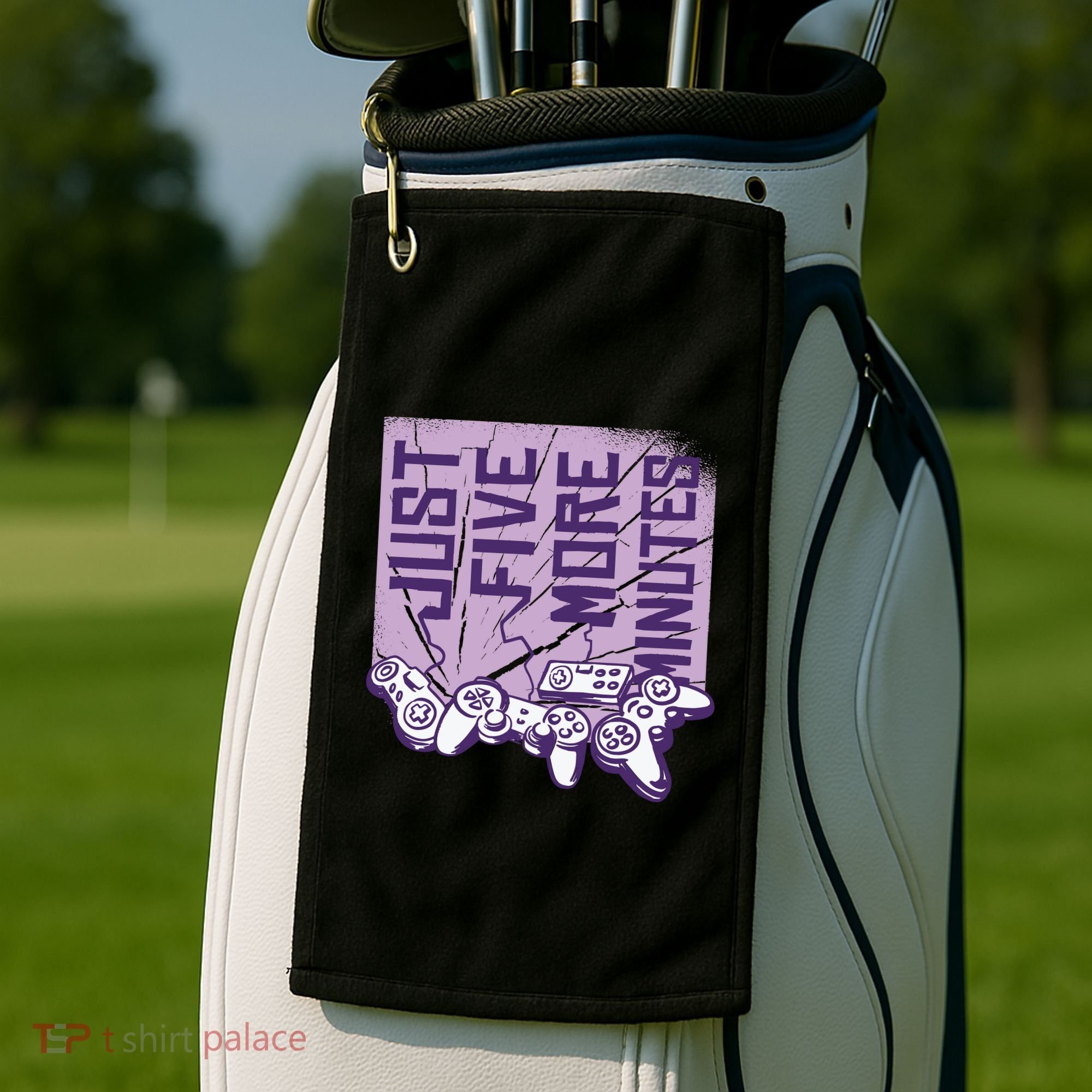 Just Five More Minutes Game Golf Towel
