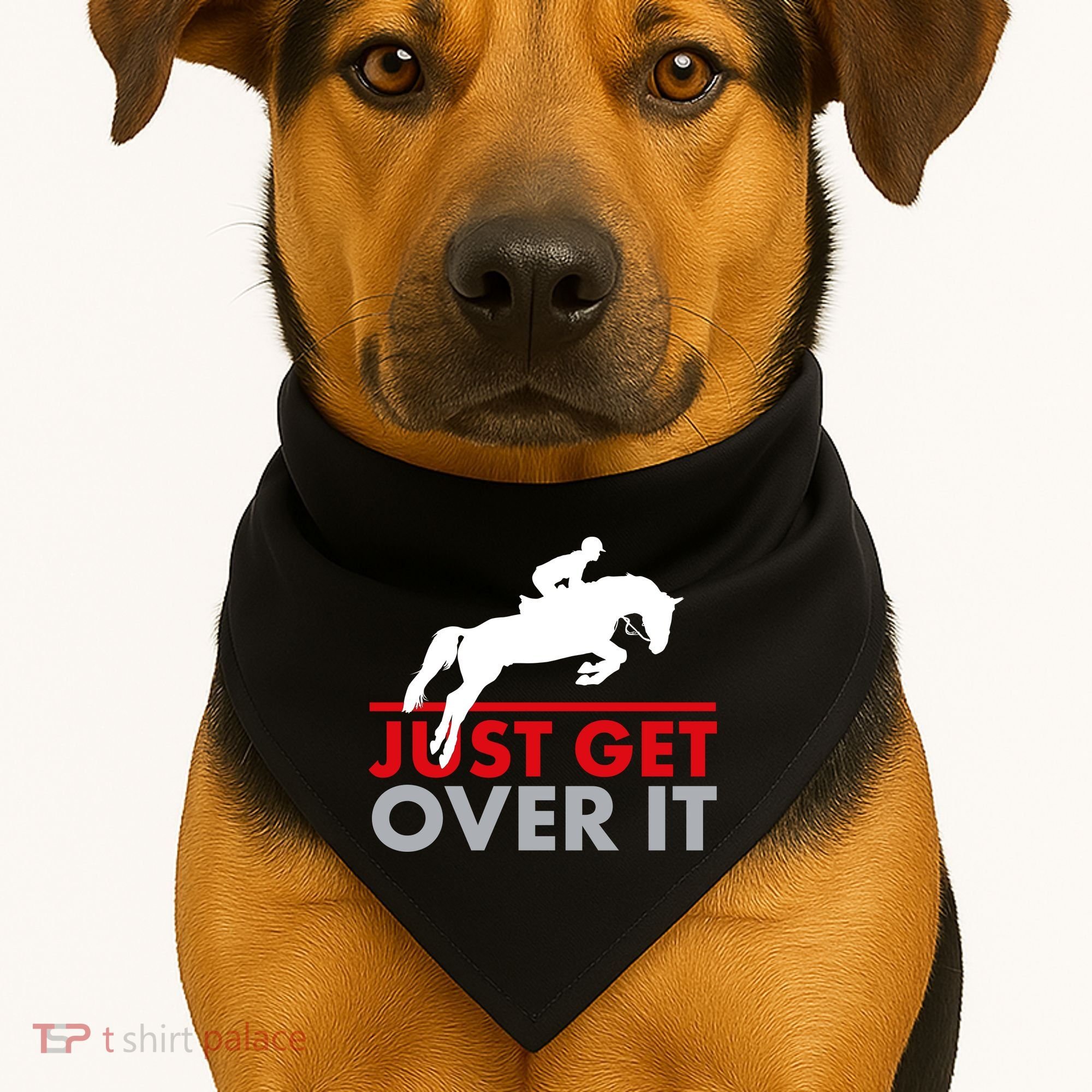 Just Get Over It Funny Horse Riding USA-Made Doggie Bandana