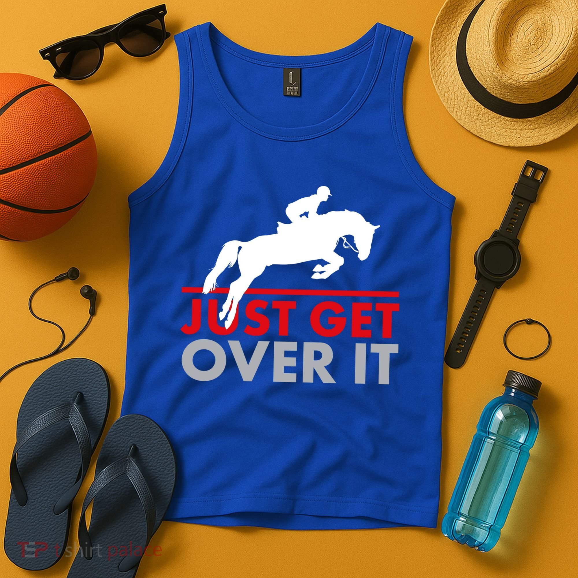 Just Get Over It Funny Horse Riding Tank Top