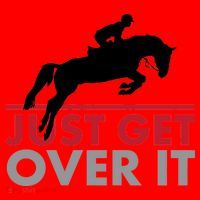 Just Get Over It Funny Horse Riding Santa Hat thumb 1