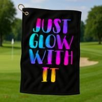Just Glow With It Funny Retro Golf Towel thumb 1