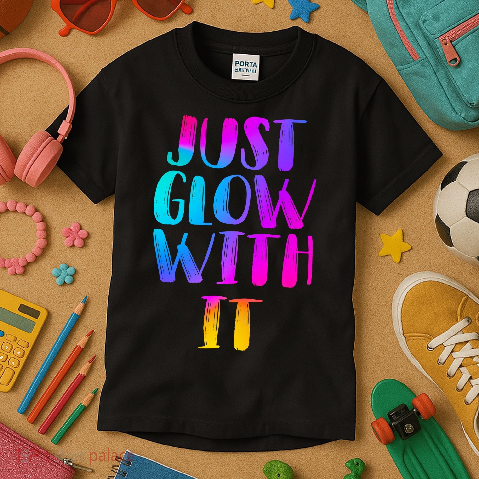 Just Glow With It Funny Retro Kids T-Shirt