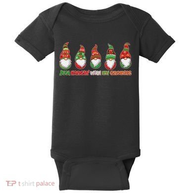 Just Hanging with My Gnomies Christmas Baby Bodysuit