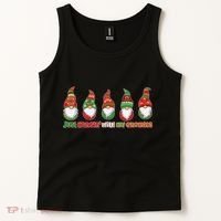 Just Hanging with My Gnomies Christmas Tank Top thumb 2