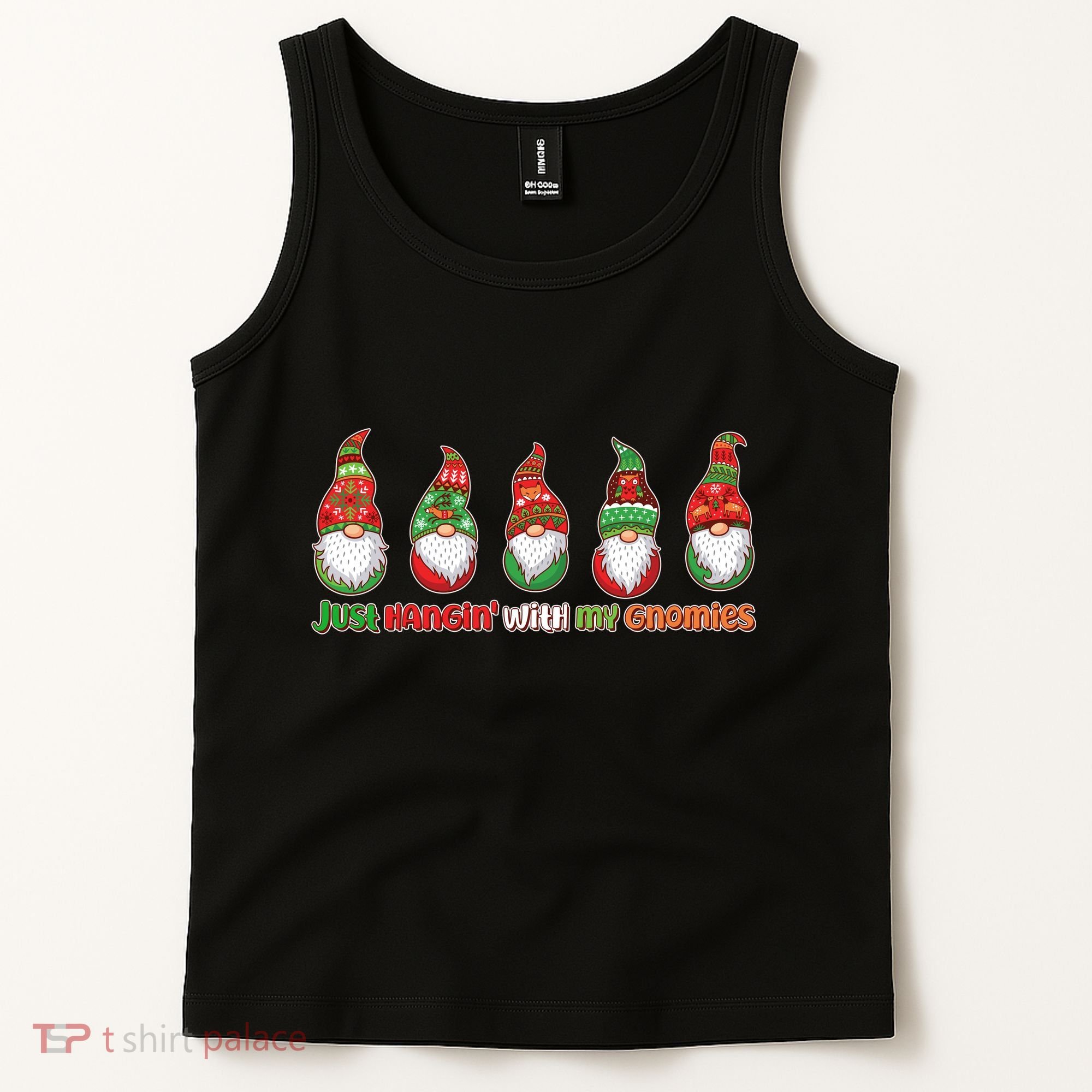 Just Hanging with My Gnomies Christmas Tank Top