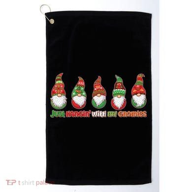 Just Hanging with My Gnomies Christmas Golf Towel
