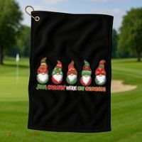 Just Hanging with My Gnomies Christmas Golf Towel thumb 1