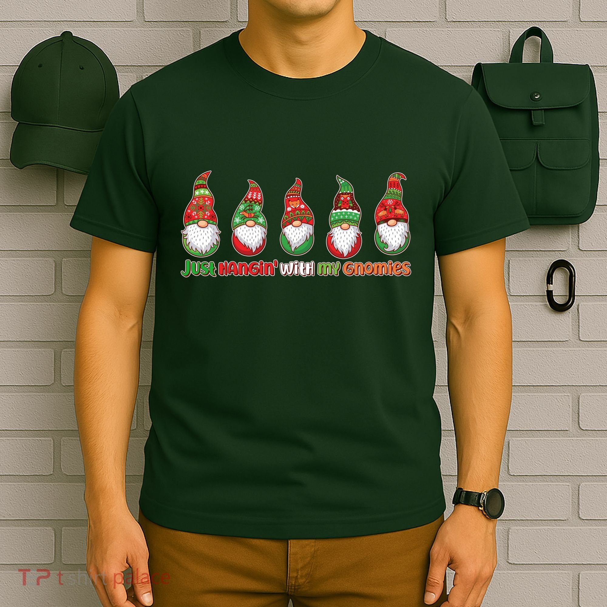 Just Hanging with My Gnomies Christmas T-Shirt