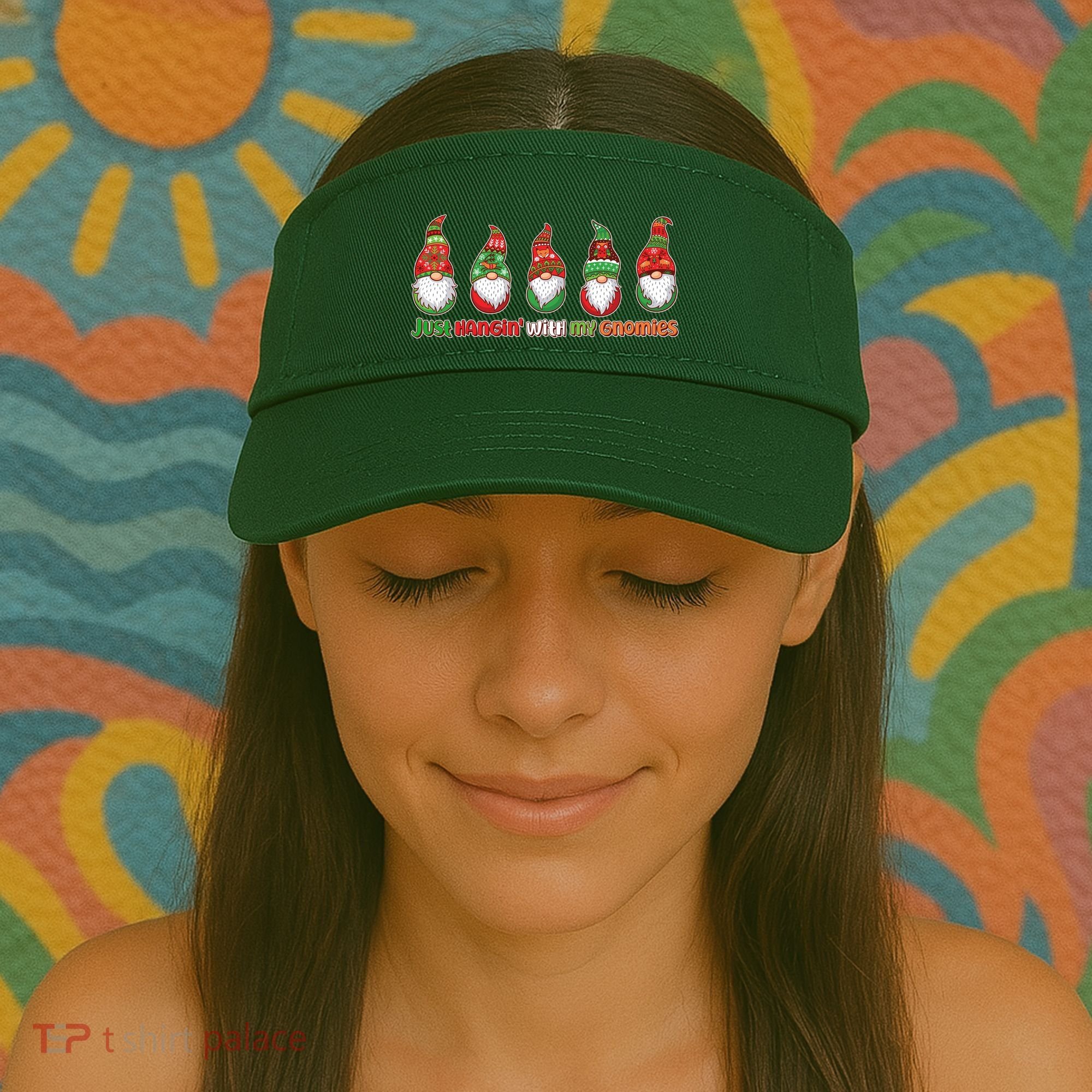 Just Hanging with My Gnomies Christmas Visor