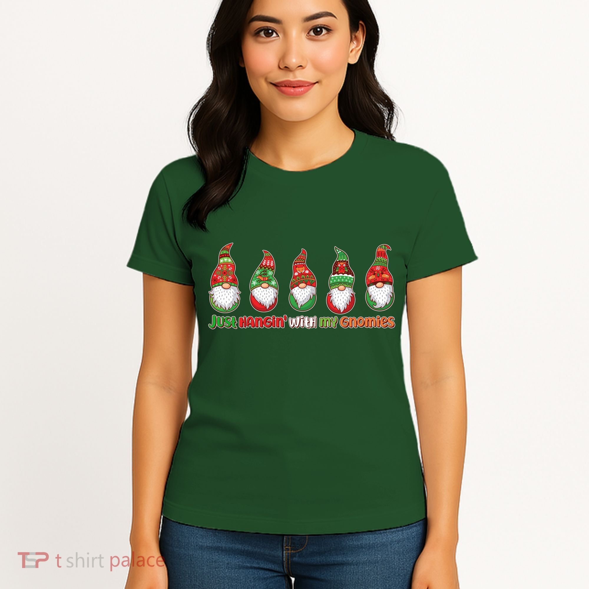 Just Hanging with My Gnomies Christmas Women's T-Shirt