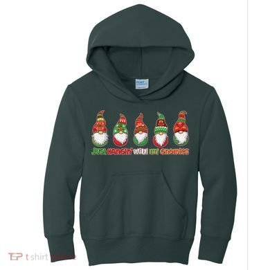 Just Hanging with My Gnomies Christmas Kids Hoodie