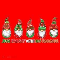 Just Hanging with My Gnomies Christmas Santa Hat thumb 1