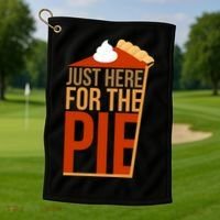 Just Here For The Pie Golf Towel thumb 1