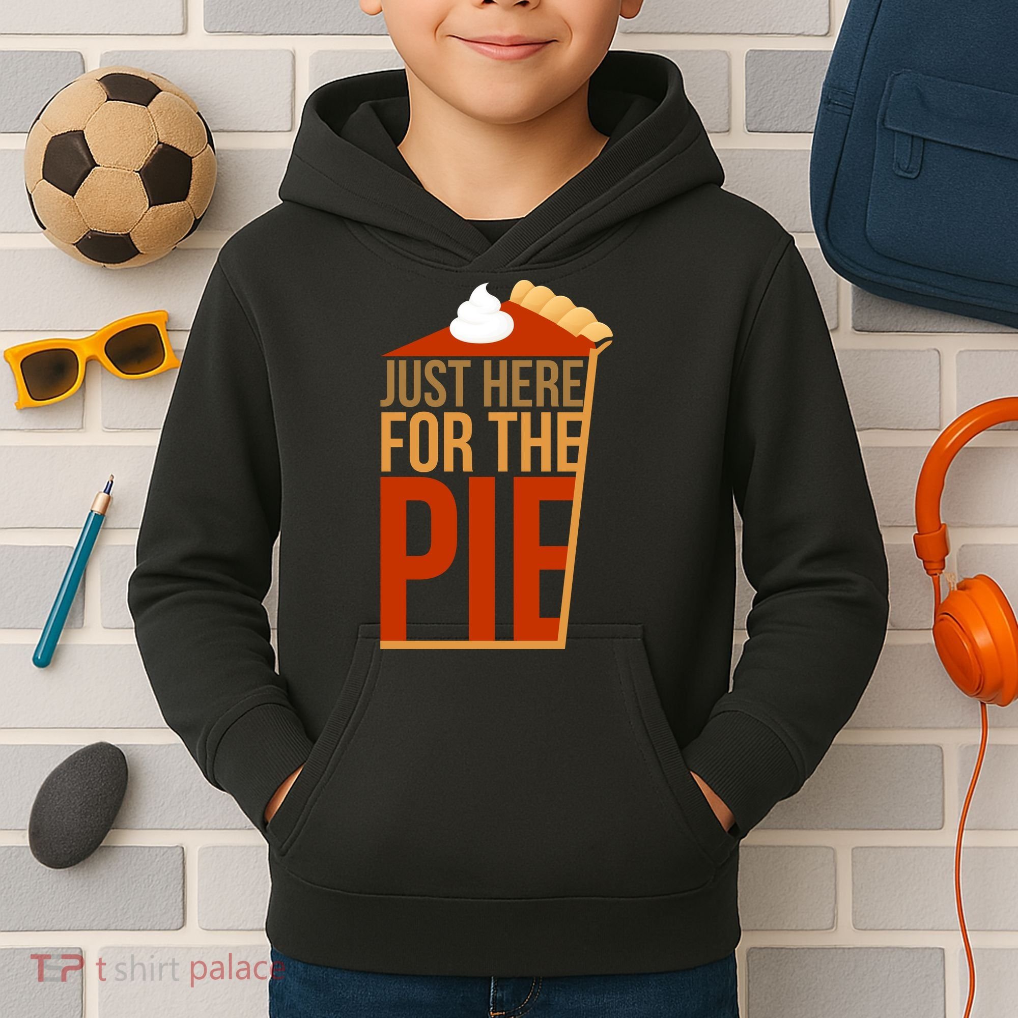 Just Here For The Pie Kids Hoodie
