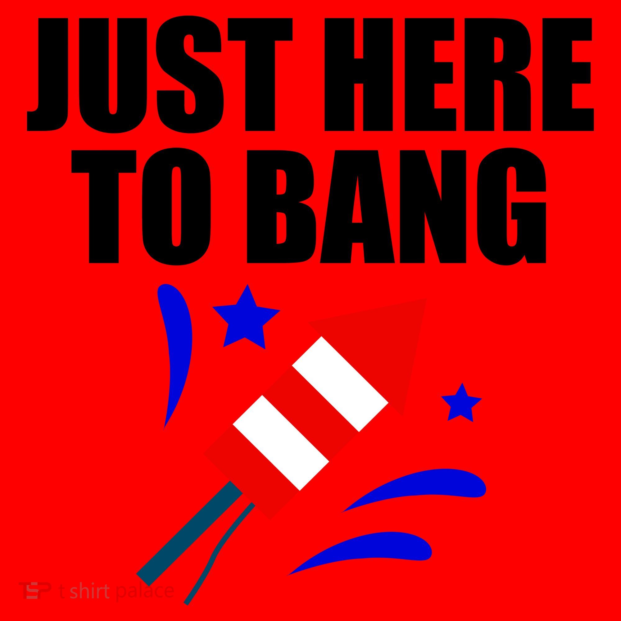 Just Here To Bang 4th Of  July Santa Hat
