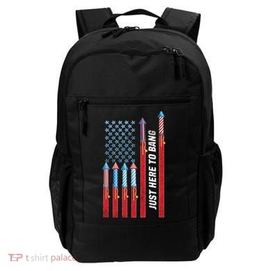 Just Here To Bang American Flag Fireworks Backpack