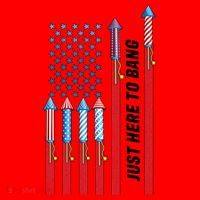 Just Here To Bang American Flag Fireworks Santa Hat thumb 1