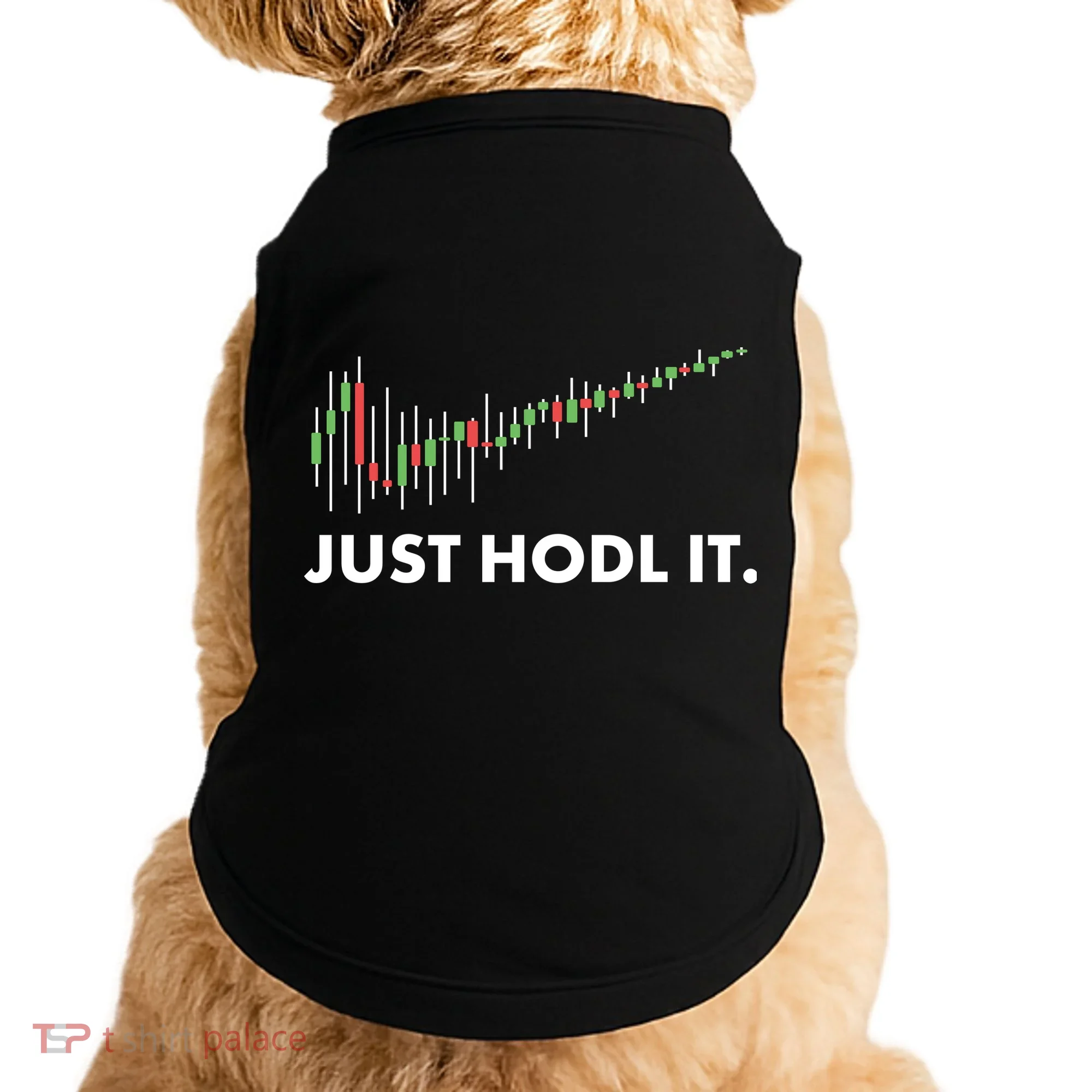 Just HODL It Moon Chart Crypto Currency Doggie Tank