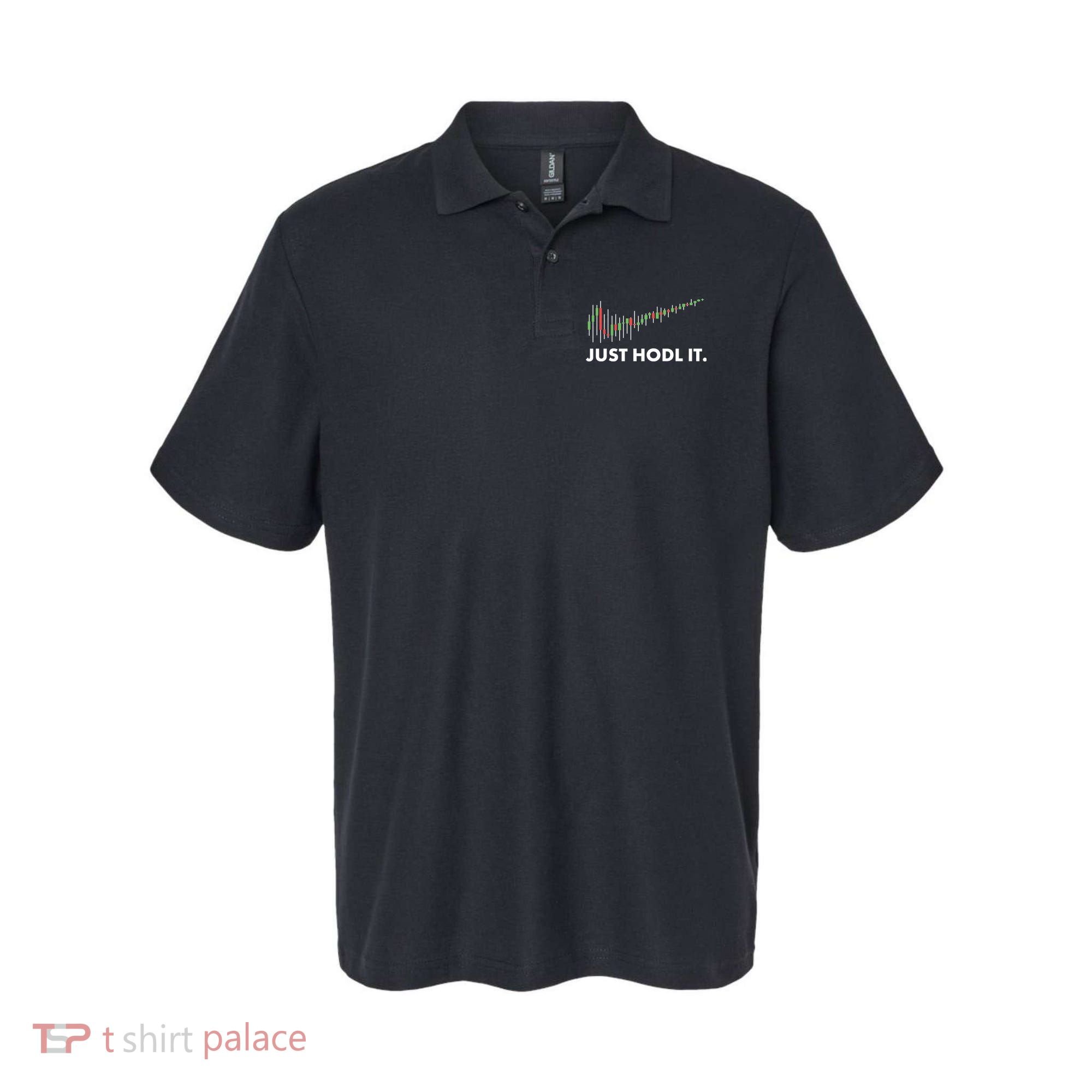 Just HODL It Moon Chart Crypto Currency Polo