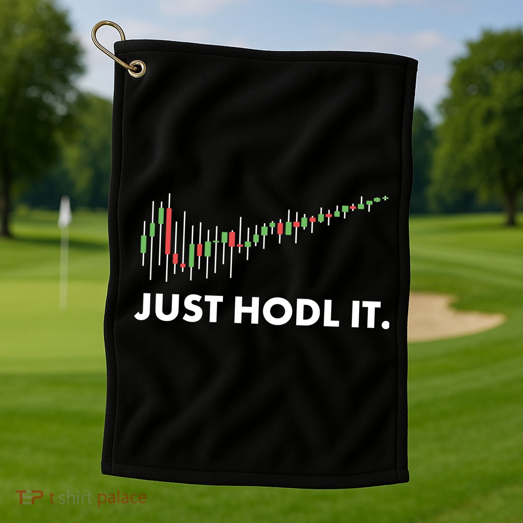 Just HODL It Moon Chart Crypto Currency Golf Towel