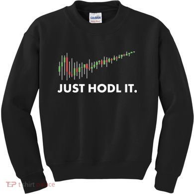 Just HODL It Moon Chart Crypto Currency Kids Sweatshirt