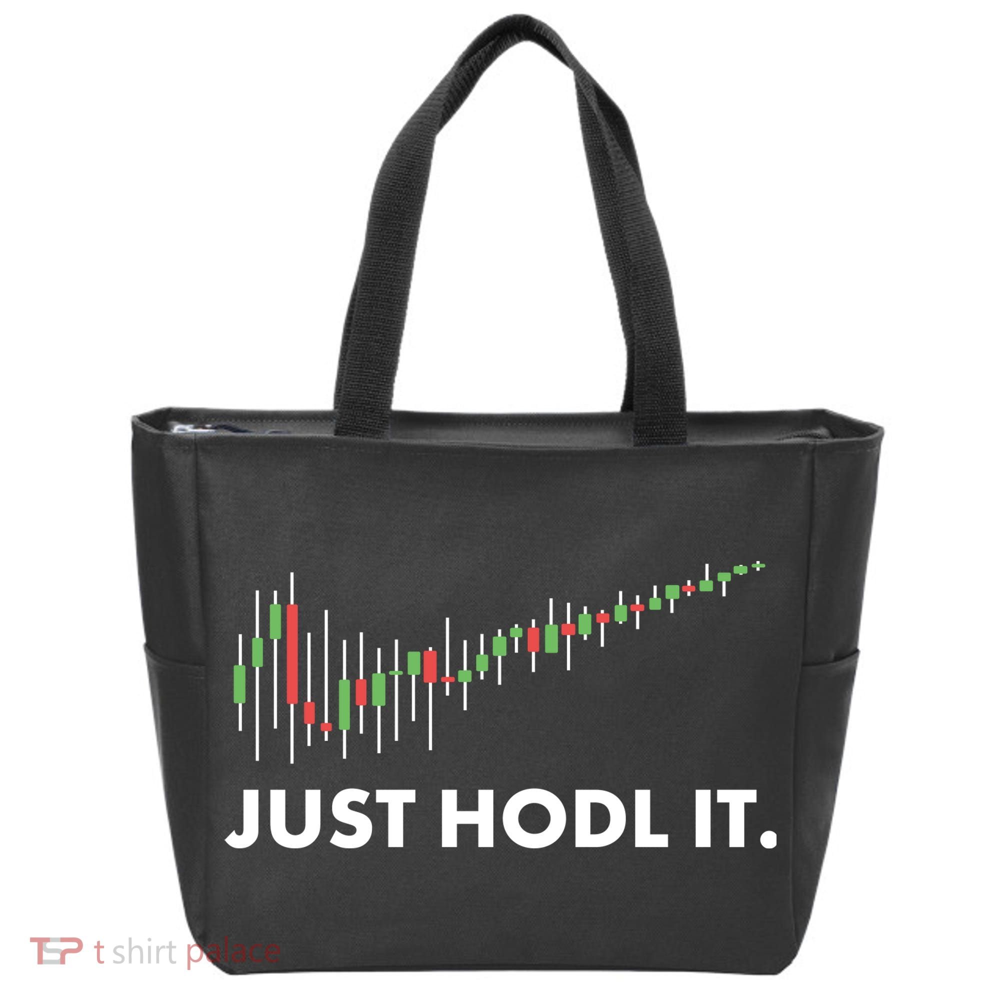 Just HODL It Moon Chart Crypto Currency Tote Bag