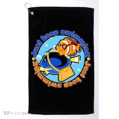 Just Keep Swimming Fish Golf Towel