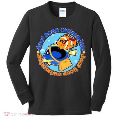 Just Keep Swimming Fish Kids Long Sleeve Shirt
