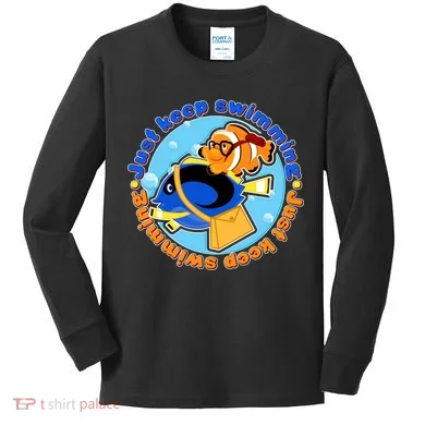 Just Keep Swimming Fish Kids Long Sleeve Shirt