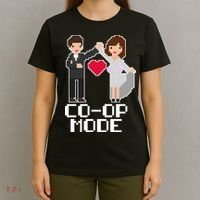 Just Married Co-op Mode Funny Marriage T-Shirt thumb 4