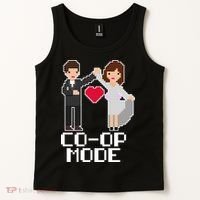 Just Married Co-op Mode Funny Marriage Tank Top thumb 2
