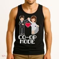 Just Married Co-op Mode Funny Marriage Tank Top thumb 3