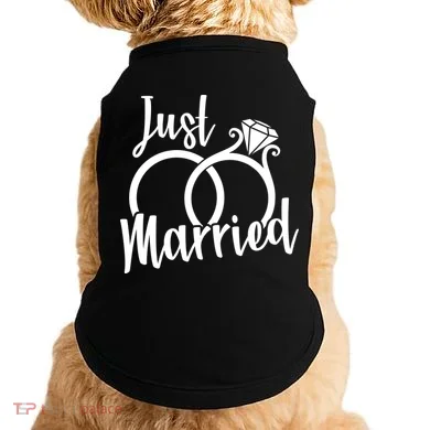 Just Married Ring Logo Doggie Tank