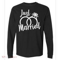 Just Married Ring Logo Comfort Colors Heavyweight Long Sleeve T-Shirt thumb 0