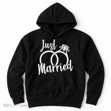 Just Married Ring Logo Hoodie